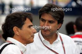 Gp F1 Brasil 2005 - Nelson Piquet (bra) with Pasquale Lattuneddo (ita) FOM