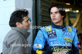 Test F1 Silverstone 19-21 Settembre 2006 - Nelson Piquet Jr. (bra) with the father Nelson Piquet (bra)