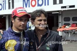 Gp2 series Germany-hockenheim 2005 - Nelson Piquet (bra) with the son Nelson Piquet Jr. (bra) T