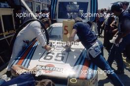 Michele Alboreto (ITA) Eddie Cheever (USA) Carlo Facetti (ITA) Lancia Beta Montecarlo Turbo Gr5 Martini Racing during a pitstop