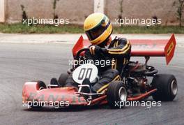 1982 Ayrton Senna (Bra) race with a kart