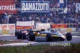Alain Prost (FRA) Renault RE 30B spin at prima variante