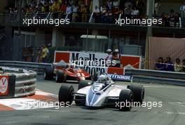 Riccardo Patrese (ITA) Brabham BT49D Ford Cosworth 1st position lead Didier Pironi (FRA) Ferrari 126C2 2nd position