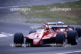 Gilles Villeneuve (CDN) Ferrari 126 C2 2nd position leads Didier Pironi (FRA) same car 1st position