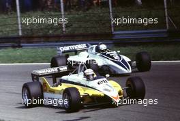 Formula One World Championship 1982 - Alain Prost (F) Renault RE30B Team Equipe Renault Elf battle with Keke Rosberg (fin) Wlliams FW08