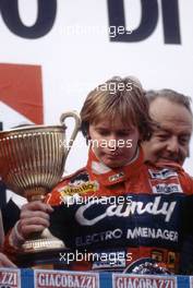 Didier Pironi (FRA) 1st position Ferrari celebrate podium