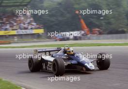 Roberto Guerrero (COL) Ensign N 181 Ford Cosworth at parabolica corner