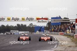 Rene'Arnoux (FRA) Ferrari 126 C2B and Patrick Tambay (FRA) same car
