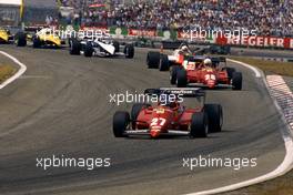Patrick Tambay (FRA) Ferrari 126 C3 leads teammate Rene'Arnoux (FRA) 1st position