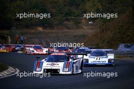 Riccardo Patrese (ITA) Alessandro Nannini (ITA) Lancia Lc2 GrC Martini Racing 2nd position leads a group