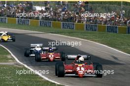 Rene'Arnoux (FRA) Ferrari 126 C2B 3rd position leads teammate Patrick Tambay (FRA) 1st position
