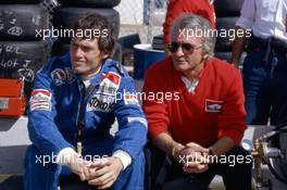 Andrea de Cesaris (ITA) Alfa Romeo and Gerard Ducarouge