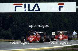 Patrick Tambay (FRA) Ferrari 126 C3 leads teammate Rene Arnoux (FRA) 2nd position