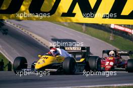 Rene'Arnoux (FRA) Ferrari 126 C3 battles with Eddie Cheever (USA) Renault RE 40