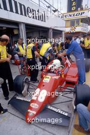 Rene'Arnoux (FRA) Ferrari 126 C3 1st position during pit stop