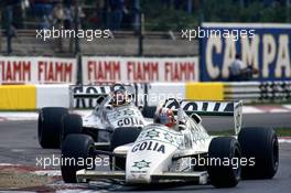 Marc Surer (CH) Arrows A6 Ford Cosworth leads teammate Thierry Boutsen (BEL)