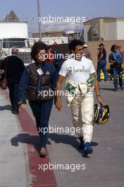 Michele Alboreto (ITA) Benetton and his wife Nadia