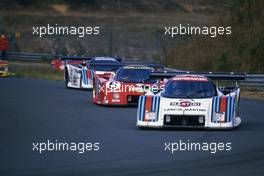 Riccardo Patrese (ITA) Alessandro Nannini (ITA) Lancia Lc2 GrC Martini Racing 2nd position leads a group of Lancia Lc2