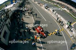 Rene'Arnoux (FRA) Ferrari 126 C3 in the pits