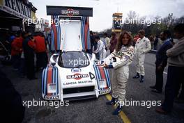 Riccardo Patrese (ITA) Lancia LC2 Ferrari Turbo CL C Lancia Martini and Antonella Mandelli (ITA)