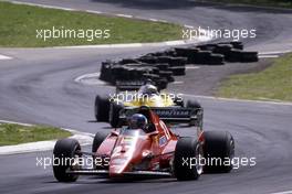 Patrick Tambay (FRA) Ferrari 126 C2B 1st position leads Alain Prost (FRA) Renault RE 40 2nd position