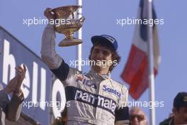 Nelson Piquet (BRA) Brabham 1st position celebrates podium