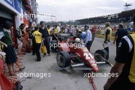 Rene Arnoux (FRA) Ferrari 126 C2B 3rd position in the pits