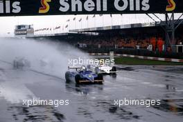 Martin Brundle (GBR) Ralt RT3 Toyota battles with Ayrton Senna da Silva (BRA) same car