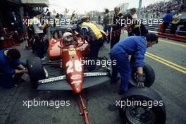 Rene Arnoux (FRA) Ferrari 126 C3 1st position during pit stop