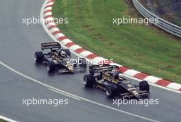 Formula One Championship 1983 - Elio De Angelis (ita) lead Nigel Mansell (gbr) Lotus 92 - johm Player Team Lotus
