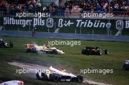 Ayrton Senna da Silva (BRA) Toleman TG 184 Hart after the crash at race start