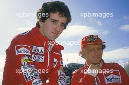 Formula One World Championship 1984 - GP F1 Montecarlo Alain Prost (F) McLaren MP4-2 Team Marlboro McLaren International 1st position with Niki Lauda (aut)