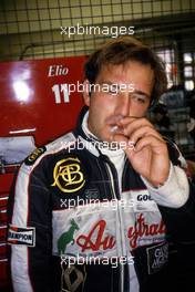 Elio de Angelis (ITA) Lotus smoking a sigarette