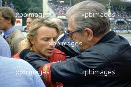 Rene Arnoux (FRA) Ferrari talks with Jean Marie Balestre Fia and FFSA president
