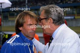 Jacques Laffite (FRA) Williams talk with Jean Marie Balestre Fia and FFSA president