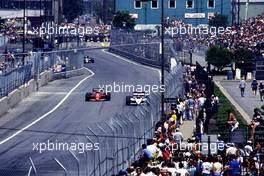 Stefan Johansson (SWE) Ferrari 156/85 2nd position battles with Marc Surer (CH) Brabham BT54 Bmw