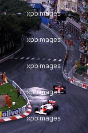 Alain Prost (FRA) McLaren MP4/2B Tag Porsche 1st position leads Michele Alboreto (ITA) Ferrari 156/85 2nd position