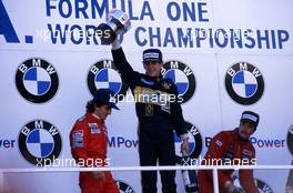 Ayrton Senna da Silva (BRA) Lotus 97T Renault 1st position celebrate podium