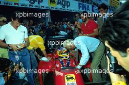 Formula One World Championship 1985 - GP F1 Monza (ITA) Michele Alboreto Ferrari 156/85 with Gianni Agnelli