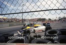 Formula One Championship 1985 - USA Grand Prix - Nigel Mansell (GBR) Willimas FW10 - Canon Williams Team