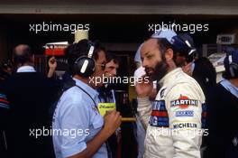 Henri Pescarolo (FRA) Lancia Martini Racing talk with Cesare Fiorio (ITA)
