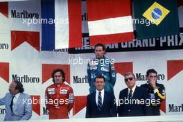 Alain Prost (FRA) McLaren 2nd position Gerhard Berger (AUT) Benetton 1st position Ayrton Senna da Silva (BRA) Lotus 3rd position