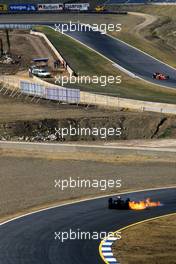 Ayrton Senna da Silva (BRA) Lotus 98T Renault 1st position spin and fire during practices