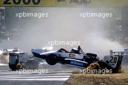 Franco Scapini (ITA) Lola T86/50 Ford Cosworth Lola Motorsport crash at start