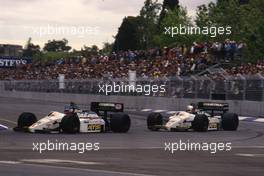 Philippe Streiff (FRA) Tyrrell 015 Renault leads teammate Martin Brundle (GBR)