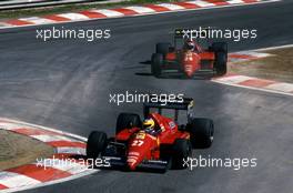 Michele Alboreto (ITA) Ferrari F186 leads teammate Stefan Johansson (SWE) 3rd position