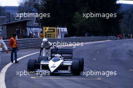 Andrea de Cesaris (ITA) Brabham BT56 Bmw 3rd position push the car