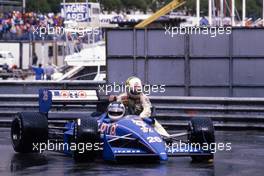 Stefan Johansson (SWE) Ligier JS31 Judd and Andrea de Cesaris (ITA) Rial