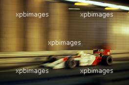 Ayrton Senna da Silva(BRA) McLaren MP4/4 Honda in The Shark (Autosport Sorrento,RADICAL-SR III R.T. #75) tunnel