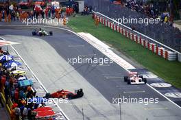Gerhard Berger (AUT) Ferrari 187/88C spin at Variante Bassa